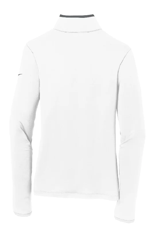 Nike Womens Dri-Fit Moisture Wicking 1/4 Zip Sweatshirt - White/Dark Grey