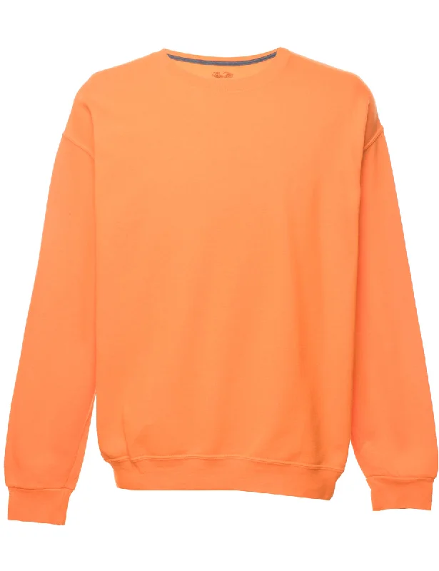 Orange Plain Sweatshirt - L