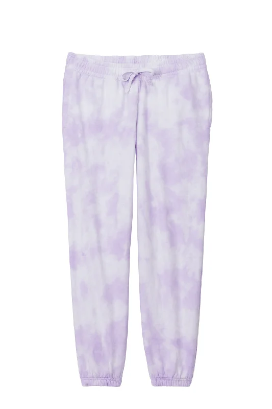 Port & Company Womens Beach Wash Tie Dye Sweatpants w/ Pockets - Amethyst Purple