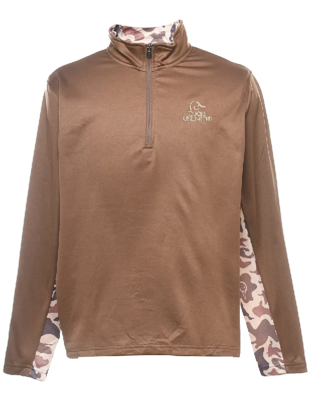 Quarter-Zip Printed Sweatshirt - L