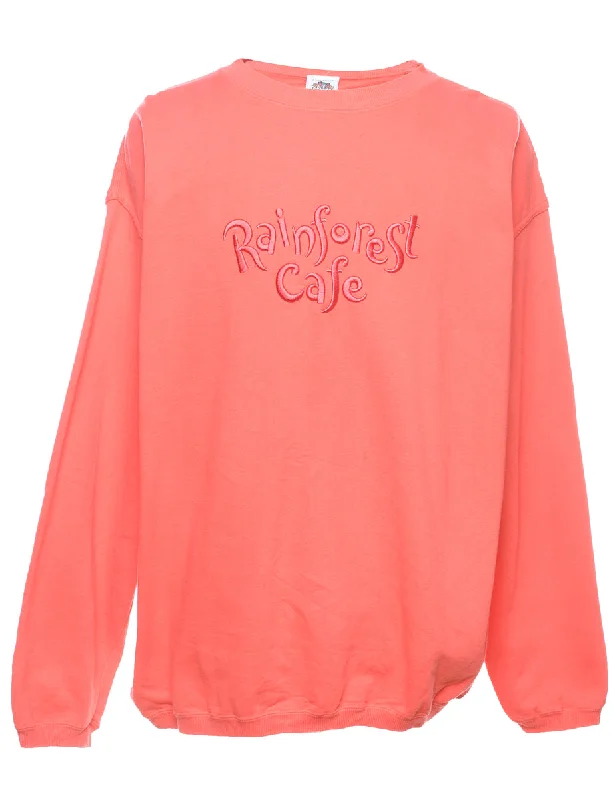 Rainforest Cafe Embroidered Coral Sweatshirt - L