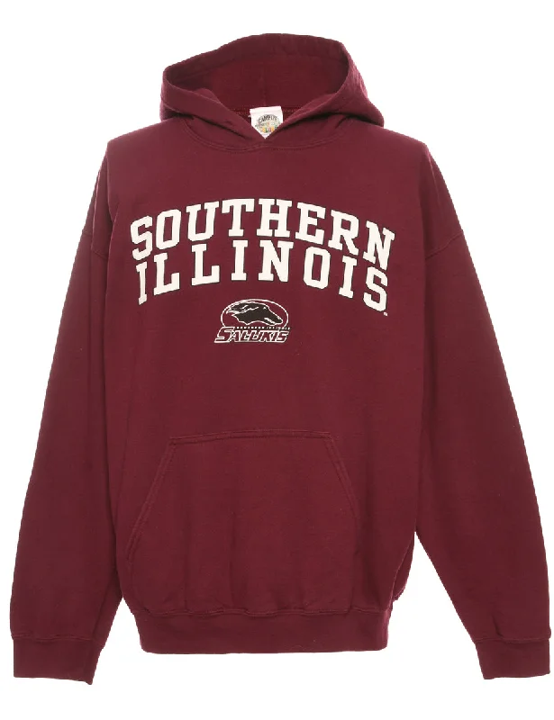 Southern Illinois Maroon Printed Hoodie - M