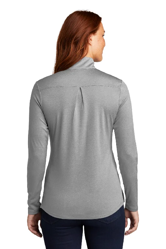 Sport-Tek Womens Endeavor Moisture Wicking 1/4 Zip Sweatshirt - Heather Light Grey