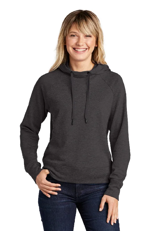 Sport-Tek Womens French Terry Hooded Sweatshirt Hoodie - Heather Black