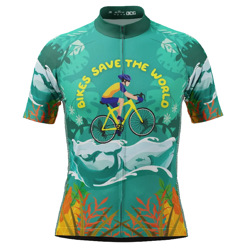 Men's Bikes Save The World Short Sleeve Cycling Jersey