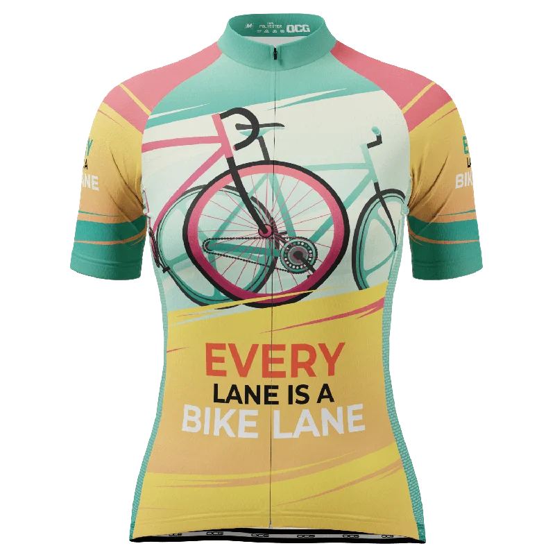 Women's Every Lane Is A Bike Lane Short Sleeve Cycling Jersey