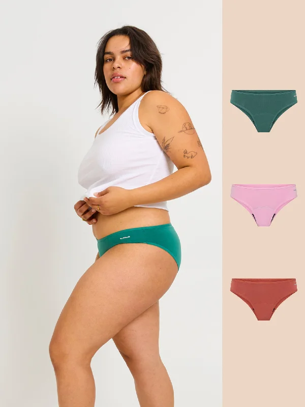 Basic Cheeky Bikini 3 Pack Moderate-Heavy Candy/Cedar/Jungle Push-up bikini, Sexy, Trendy, Beachwear