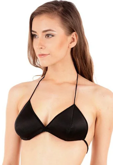 "COMFY" LA REDOUTE Hot Black Halter Bikini Bra Pleated bikini, Trendy, Sexy, Comfortable