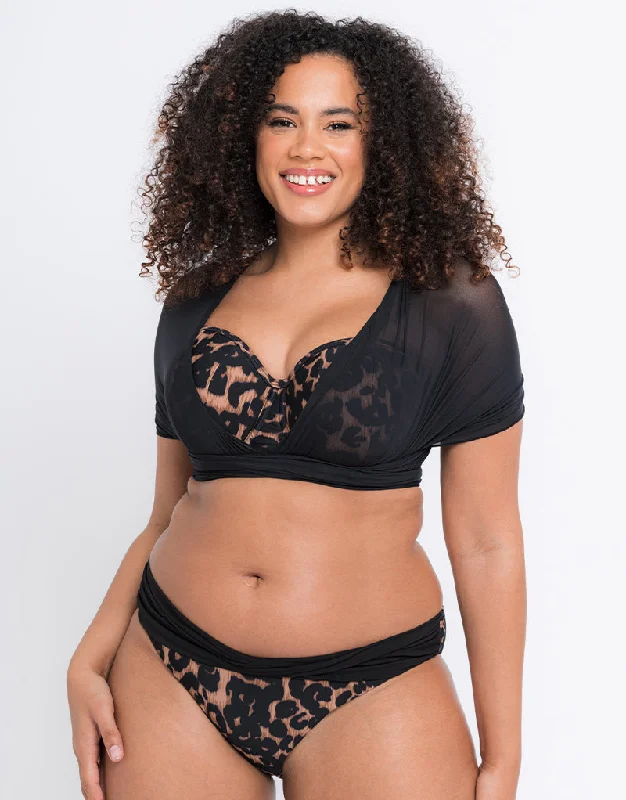 Curvy Kate Wrapsody Bandeau Strapless Multiway Bikini Leopard Print Bikini with rings, Sexy, Stylish, Comfortable