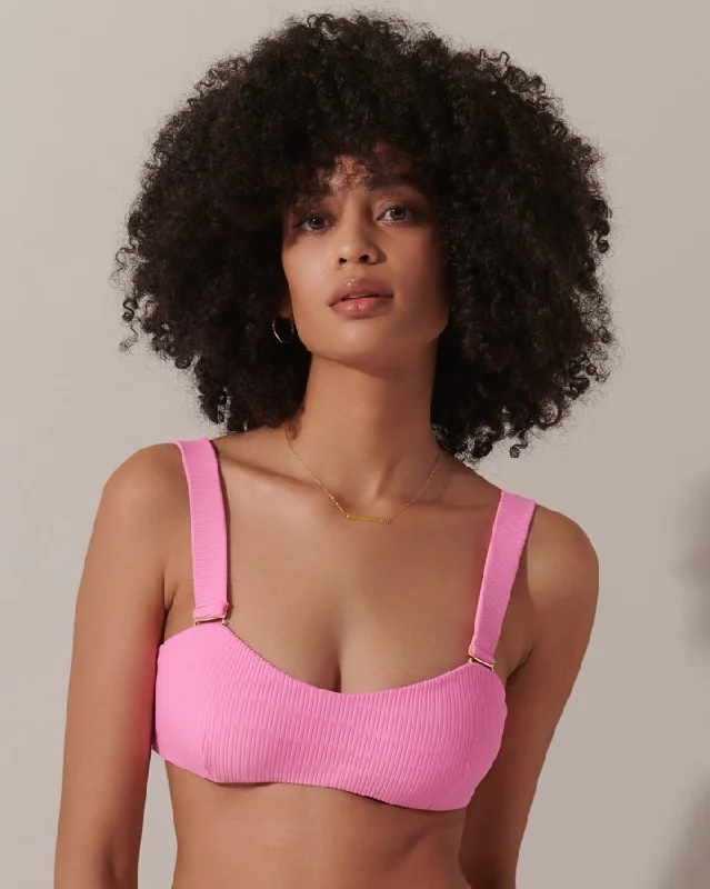 Lucerne Bandeau Bikini Top Pink Bikini with twisted straps, Sexy, Trendy, Chic