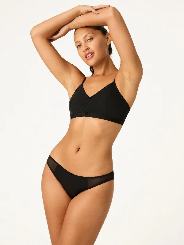 Lucia Bikini Brief Light-Moderate Noir Black Metallic bikini set, Glamorous, Sexy, Trendy