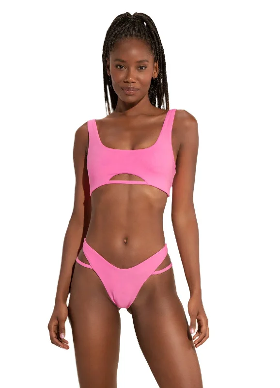 Maaji Bombon Pink Harper Sporty Bralette Bikini Top Sporty bikini bottom, Active, Comfortable, Trendy