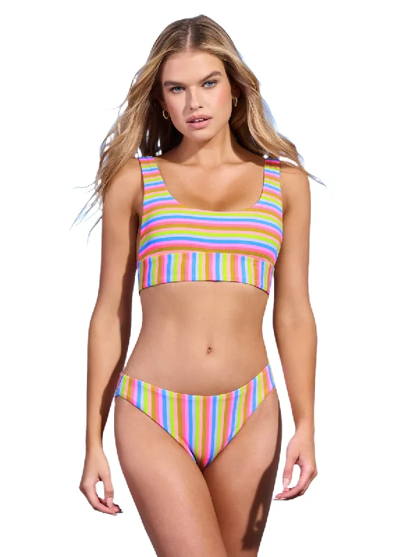 Maaji Rainbow Stripe Donna Sporty Bralette Bikini Top Strapless bikini, Sexy, Chic, Comfortable