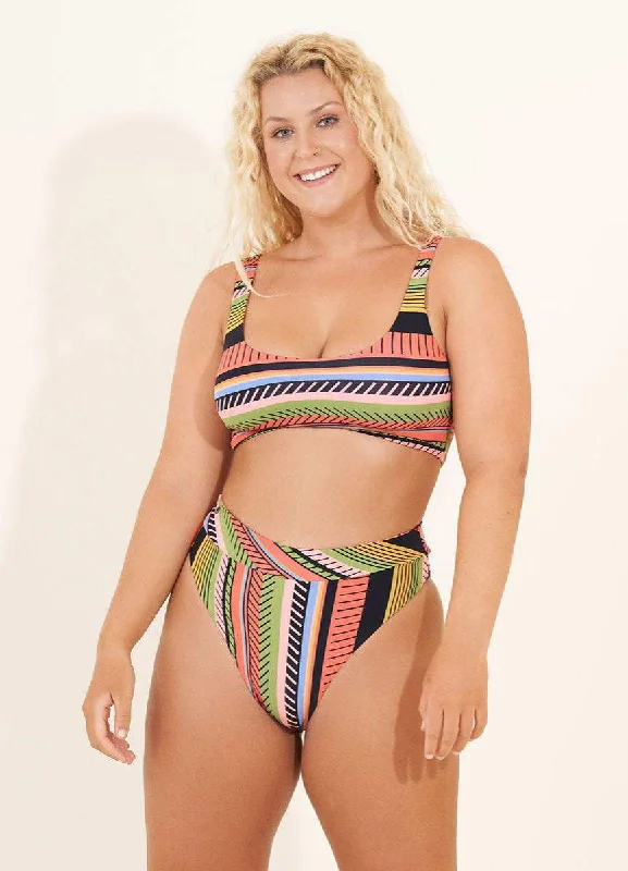 Maaji Roman Stripe Izzy Sporty Bralette Bikini Top Strappy bikini top, Trendy, Sexy, Chic