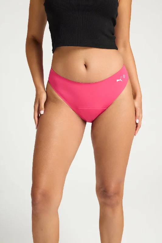 Puma X Modibodi Seamfree Active Bikini Moderate-Heavy Garnet Rose Pink Monokini bikini, Sexy, Elegant, Comfortable