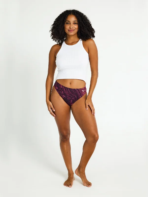 Puma X Modibodi Seamfree Active Printed Bikini Moderate-Heavy Flame Haze Pink Velvet bikini set, Luxurious, Fashionable, Sexy
