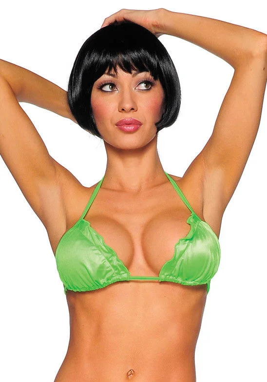 Ruffled Edge Triangle Bikini Top Satin bikini top, Elegant, Comfortable, Trendy