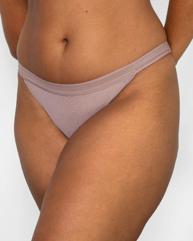 Sheer Mesh String Bikini Panty - Bark Bikini with button detail, Trendy, Chic, Sexy