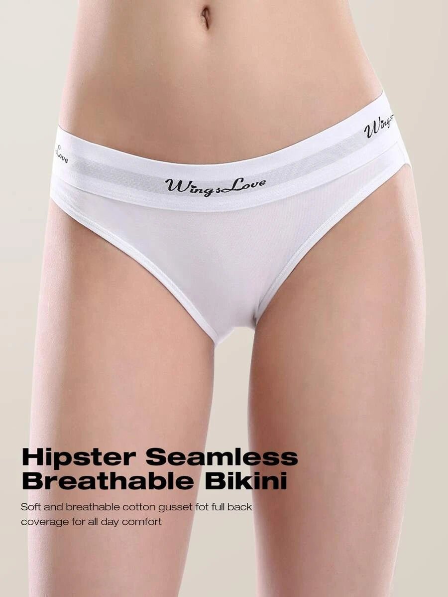 Bikini Seamless Comfort Stretch Underwear 3 PCS White Leopard print bikini, Bold, Sexy, Fashionable