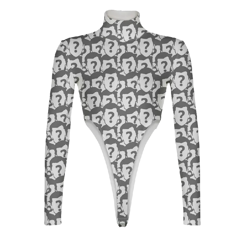 All Over Face Custom Turtleneck Long Sleeve Jumpsuit Tailored fit jumpsuit, Elegant, Professional, Sleek