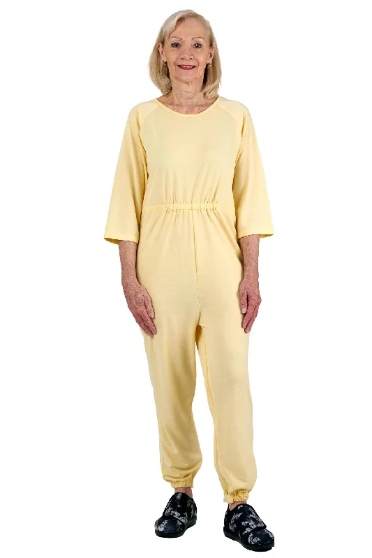 Anti-Strip Jumpsuit - Carrie | Yellow Solid color jumpsuit, Simple style, Sleek, Stylish