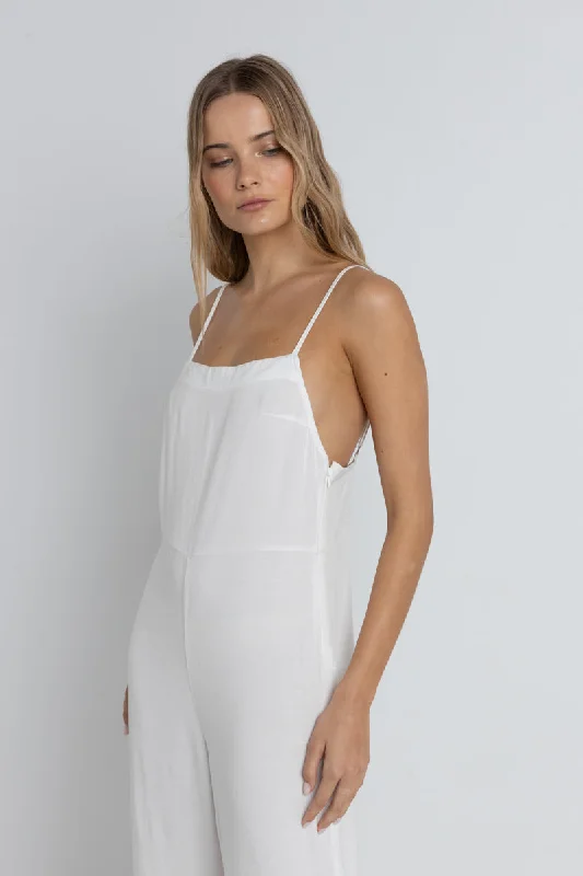Classic Jumpsuit Cream High-waisted jumpsuit, Sleek, Comfortable, Summer style