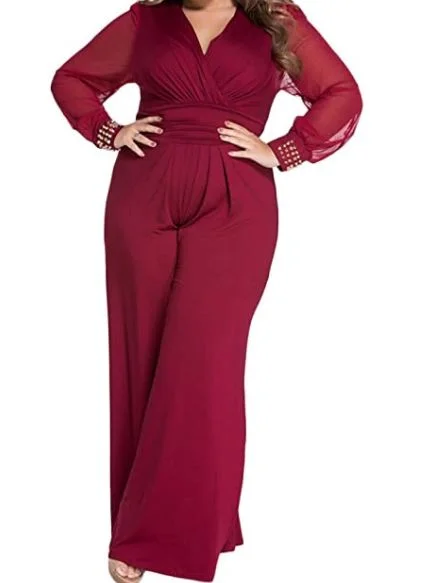 Plus Size Classy Jumpsuit Square neck jumpsuit, Elegant, Trendy, Comfortable