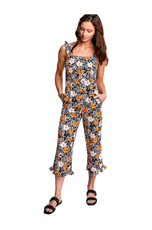 Monte Cori Jumpsuit In Black Hibiscus Party jumpsuit, Glamorous, Elegant, Trendy