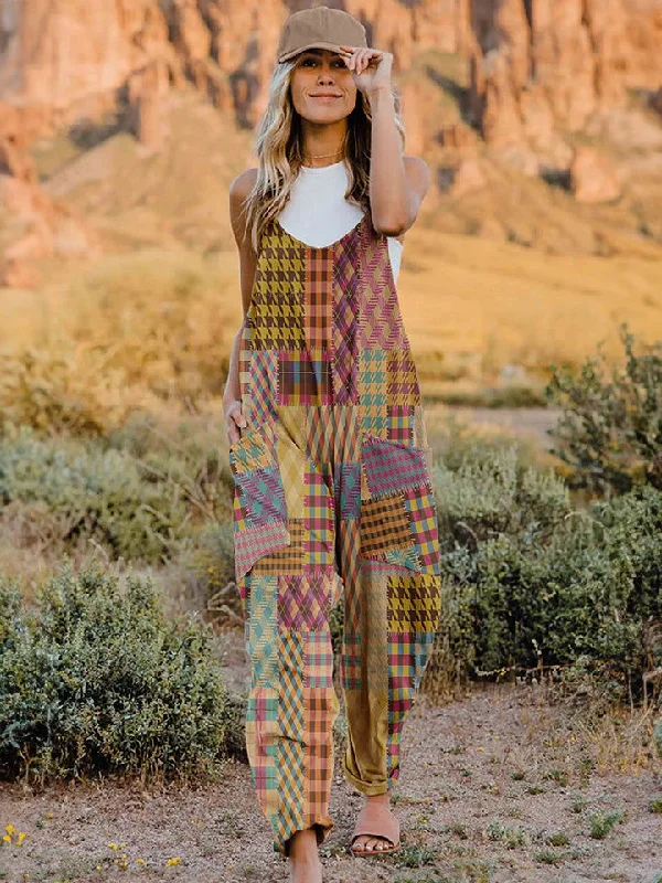 Double Take Full Size Printed V-Neck Sleeveless Jumpsuit Sequin jumpsuit, Glamorous, Party wear, Trendy