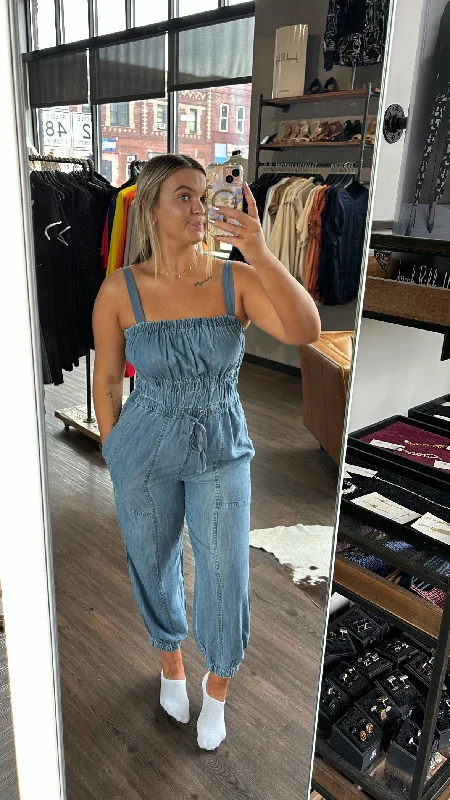 Elan light blue wash jumpsuit Casual jumpsuit, Comfortable, Street style, Trendy