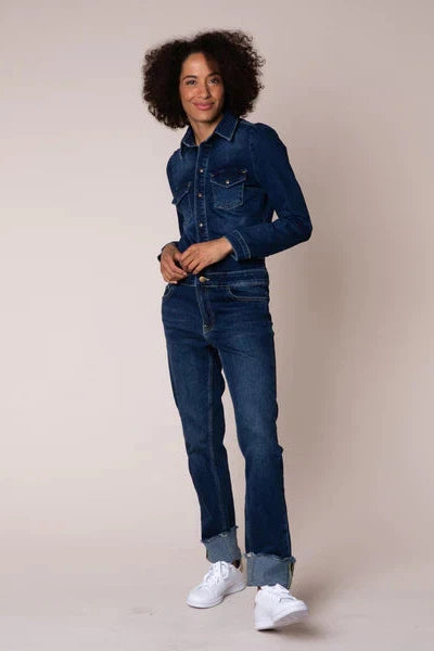 Eleven Loves Rachel Denim Jumpsuit Navy Classic black jumpsuit, Elegant, Simple, Night out