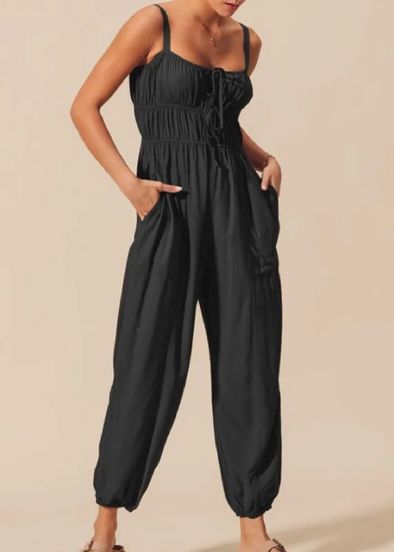 Faro Shirred Front Jogger Jumpsuit Printed floral jumpsuit, Summer, Feminine, Relaxed