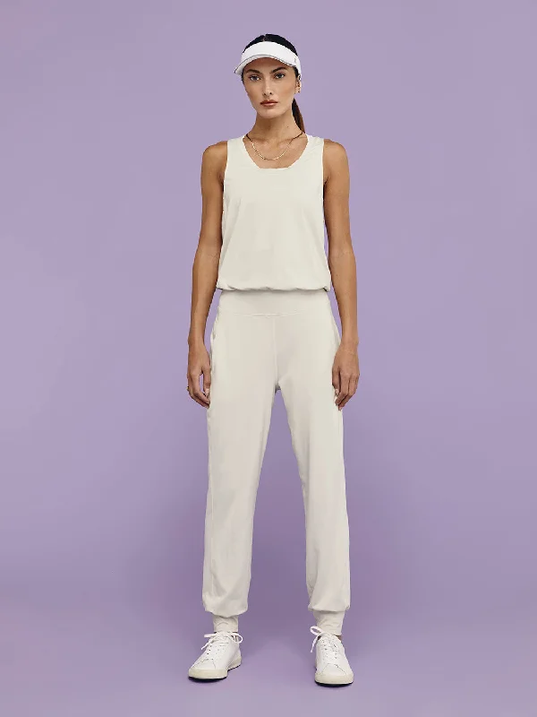 Gary Jumpsuit - Pebble Beige Marl Halter jumpsuit, Sexy, Casual, Comfortable