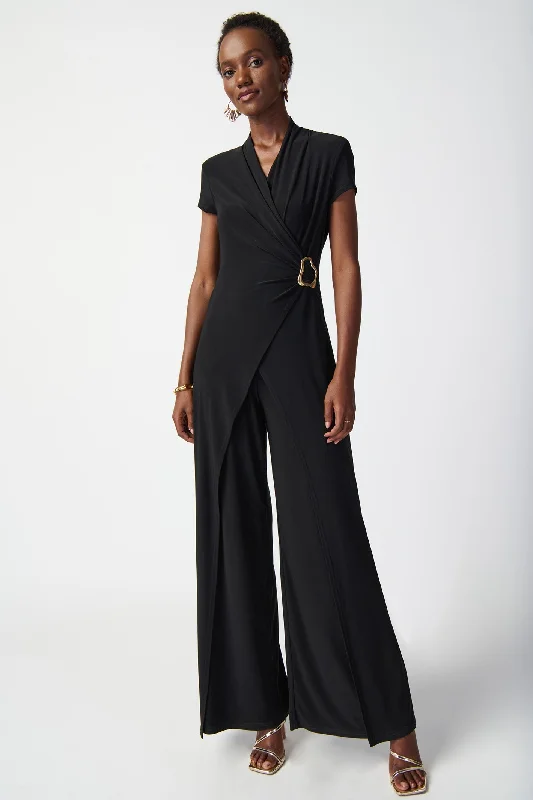 Joseph Ribkoff 241139 Black Evening Jumpsuit Sequin jumpsuit, Party attire, Sparkling, Glamorous