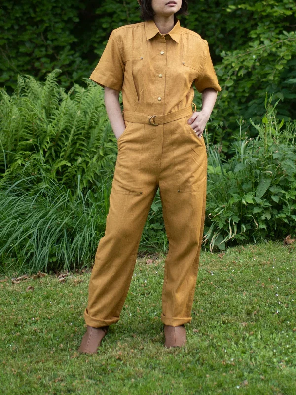 Jumpsuit Mustard Pleated satin jumpsuit, Elegant, Luxe, Chic