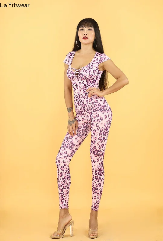 La Fitwear Jumpsuit Sleeve Up B Blush Leopard Classic jumpsuit, Timeless, Chic, Casual