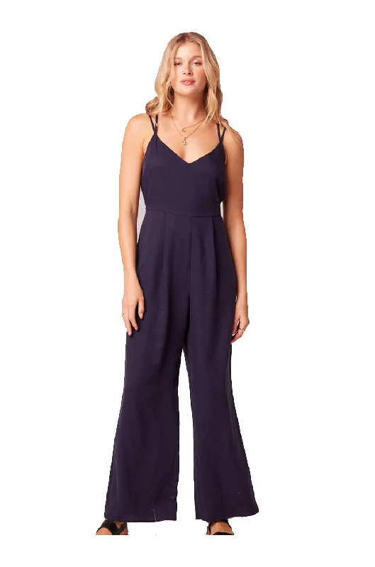 Band Of Gypsies La Futura Jumpsuit In Navy Printed floral jumpsuit, Feminine, Summer style, Relaxed