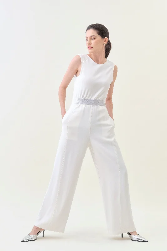 Low-back Jumpsuit - Snow Sleeveless jumpsuit, Elegant, Fashionable, Comfortable