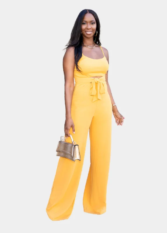 Marcella Jumpsuit - Goldenrod Color block jumpsuit, Bold design, Street style, Fashionable