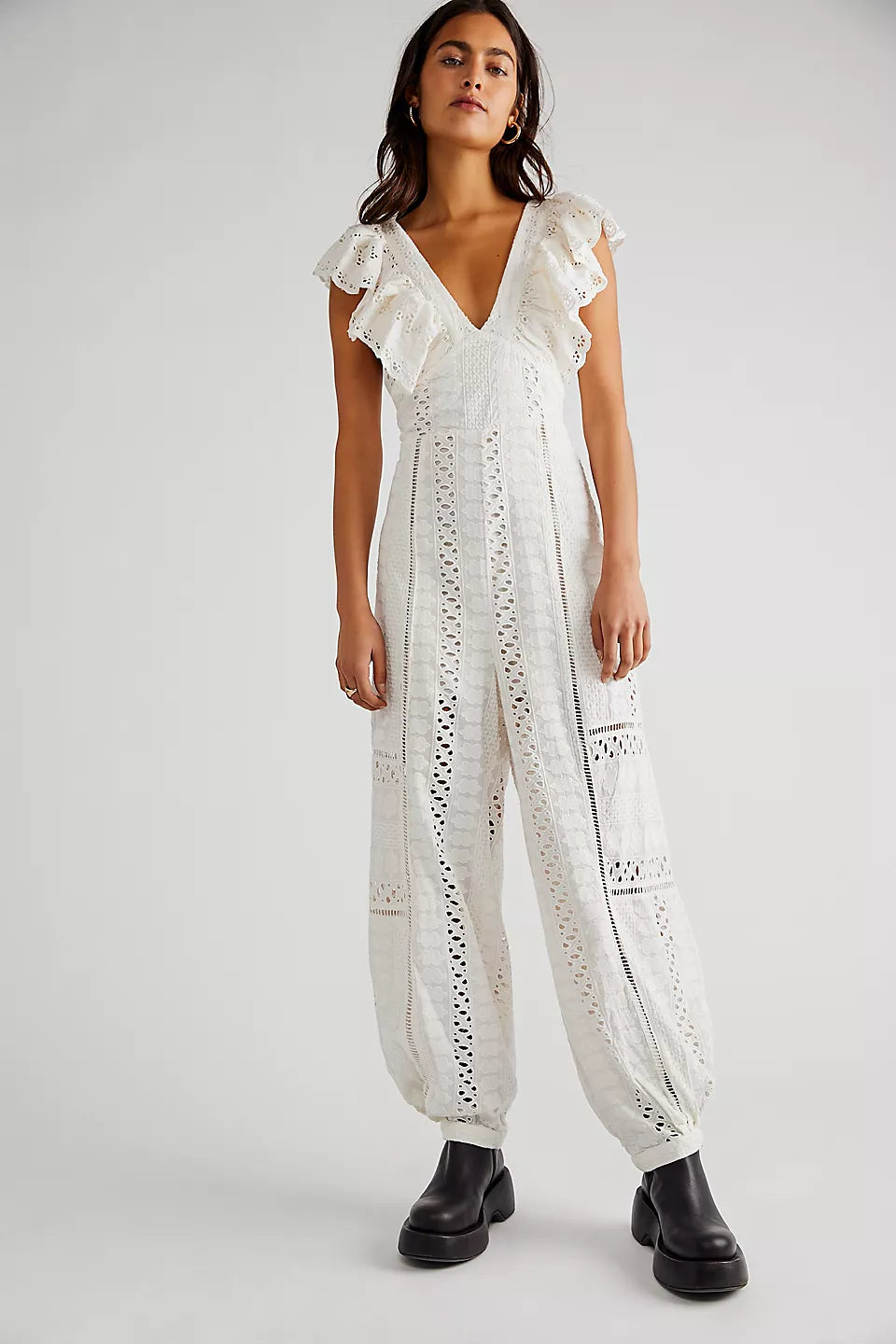 Free People Mikayla Jumpsuit in Ivory Zipper jumpsuit, Trendy, Comfortable, Fashionable