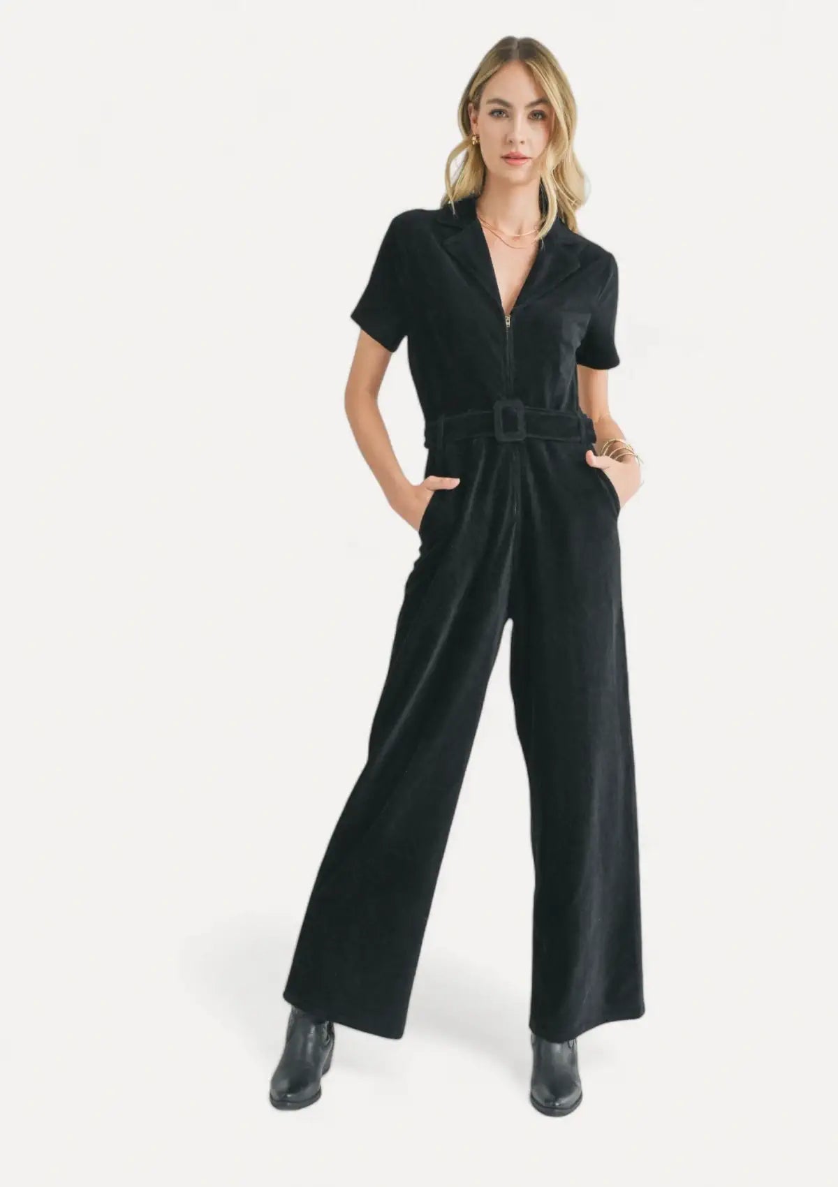 Morrison Corduroy Jumpsuit - Black Vintage jumpsuit, Retro style, Fashionable, Trendy
