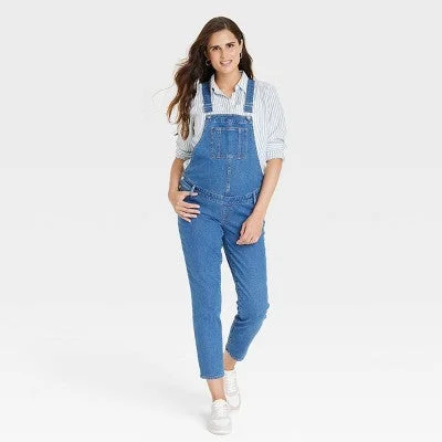 New - Denim Overalls Maternity Jumpsuit - Isabel Maternity by Ingrid & Isabel Medium Wash 2 Sleeveless jumpsuit, Summer wear, Comfortable, Casual