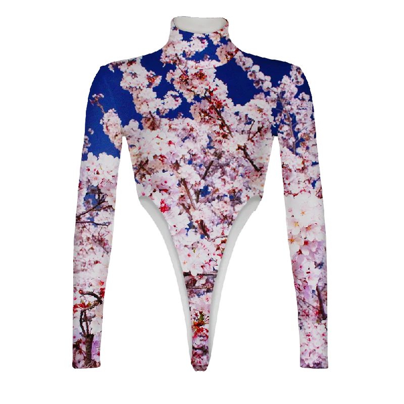 Sakura Blossom Turtleneck Long Sleeve Jumpsuit Crossover jumpsuit, Elegant, Chic, Comfortable