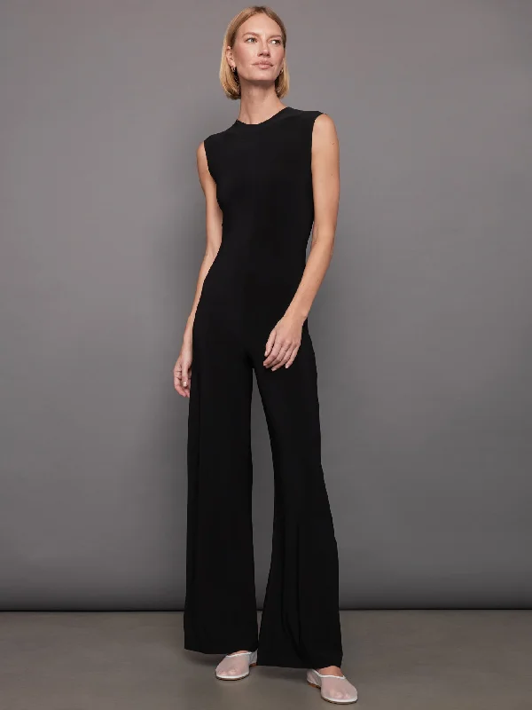 Sleeveless Jumpsuit - Black Printed jumpsuit, Trendy, Bold design, Casual