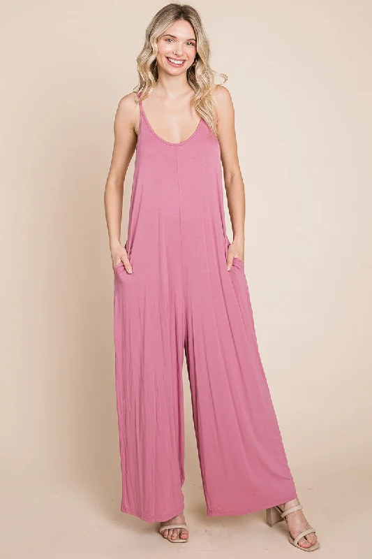 Women's Elegant Wide Leg Jumpsuit Satin halter jumpsuit, Elegant, Luxurious, Fashionable