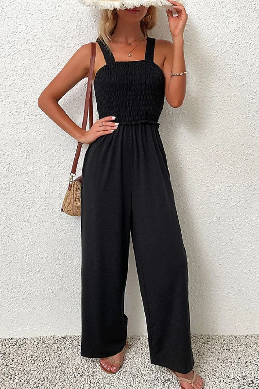 Smocked Sleeveless Jumpsuit Plus size jumpsuit, Curvy fit, Elegant, Comfortable