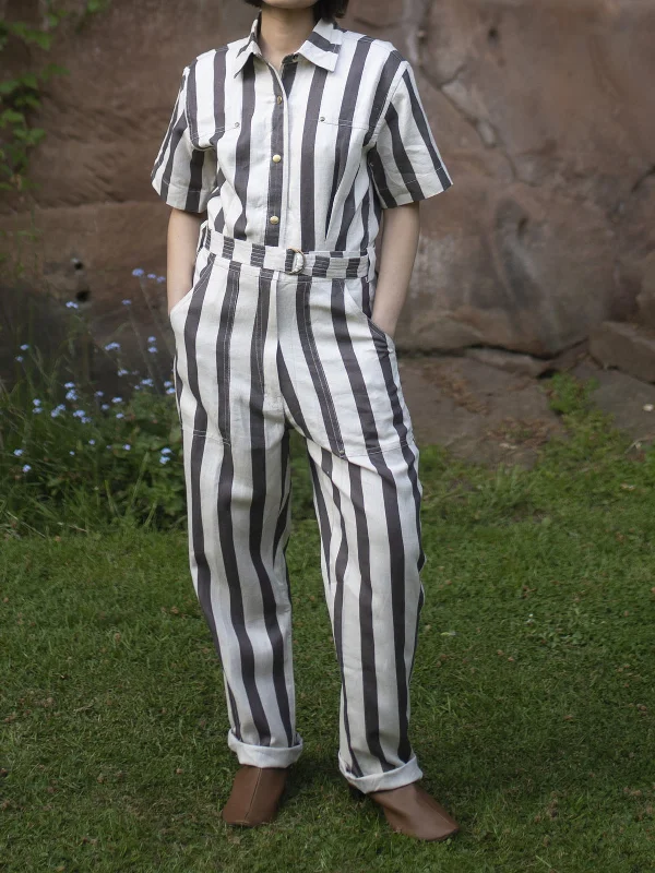 Stripes Jumpsuit Grey Casual romper jumpsuit, Comfortable, Summer, Street style