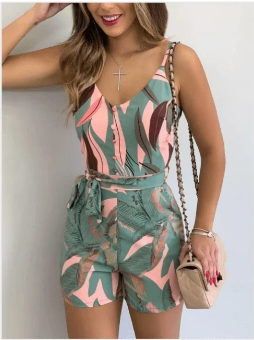 Summer Short Sleeve Jumpsuit Solid color jumpsuit, Sleek, Minimalist, Trendy