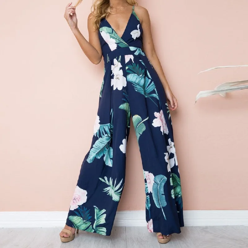 Sleeveless Long Jumpsuit Wide leg print jumpsuit, Comfortable, Casual, Fashionable