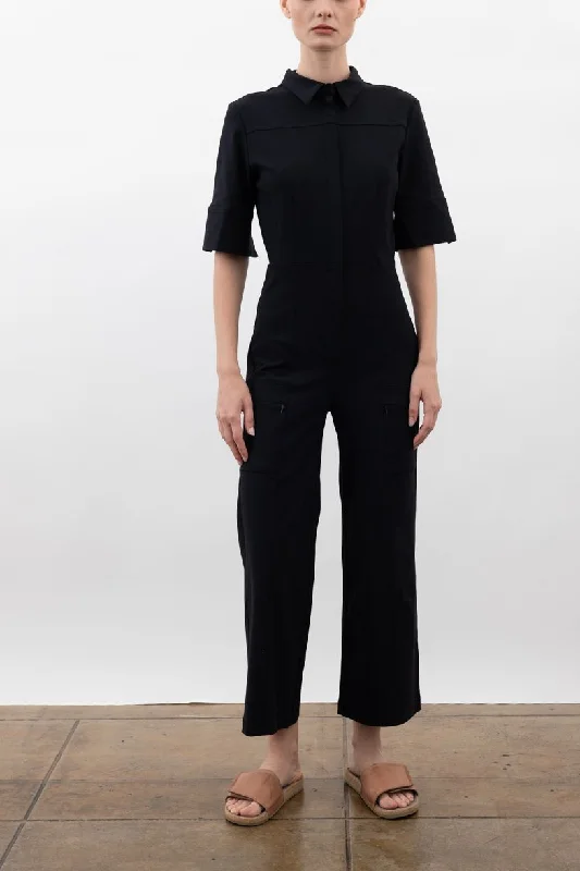 Tech Stretch Cropped Utility Jumpsuits - VANCOUVER Denim jumpsuit, Casual, Comfortable, Street style